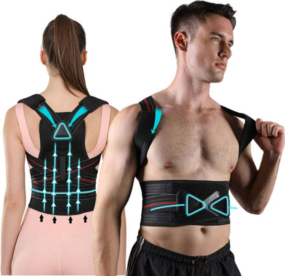 Posture Corrector for Women and Men Adjustable Back Brace Posture Corrector for Back Pain Relief - Scoliosis, Hunchback, Spine Corrector Large(Waistline 33.5In-37.4In)