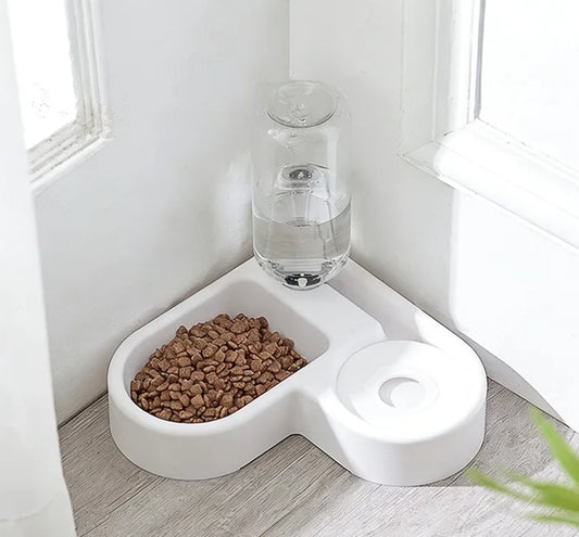 Double Dog and Cat Bowl-Pet and Food Bowl Set With, Pet Feeding Bowl Suitable for Cats and Small Dogs