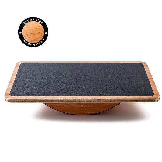 Professional Extra Large Wooden Balancing Board, Rocker Board, Wood Standing Desk Accessory, Balancing Board for under Desk, anti Slip Roller