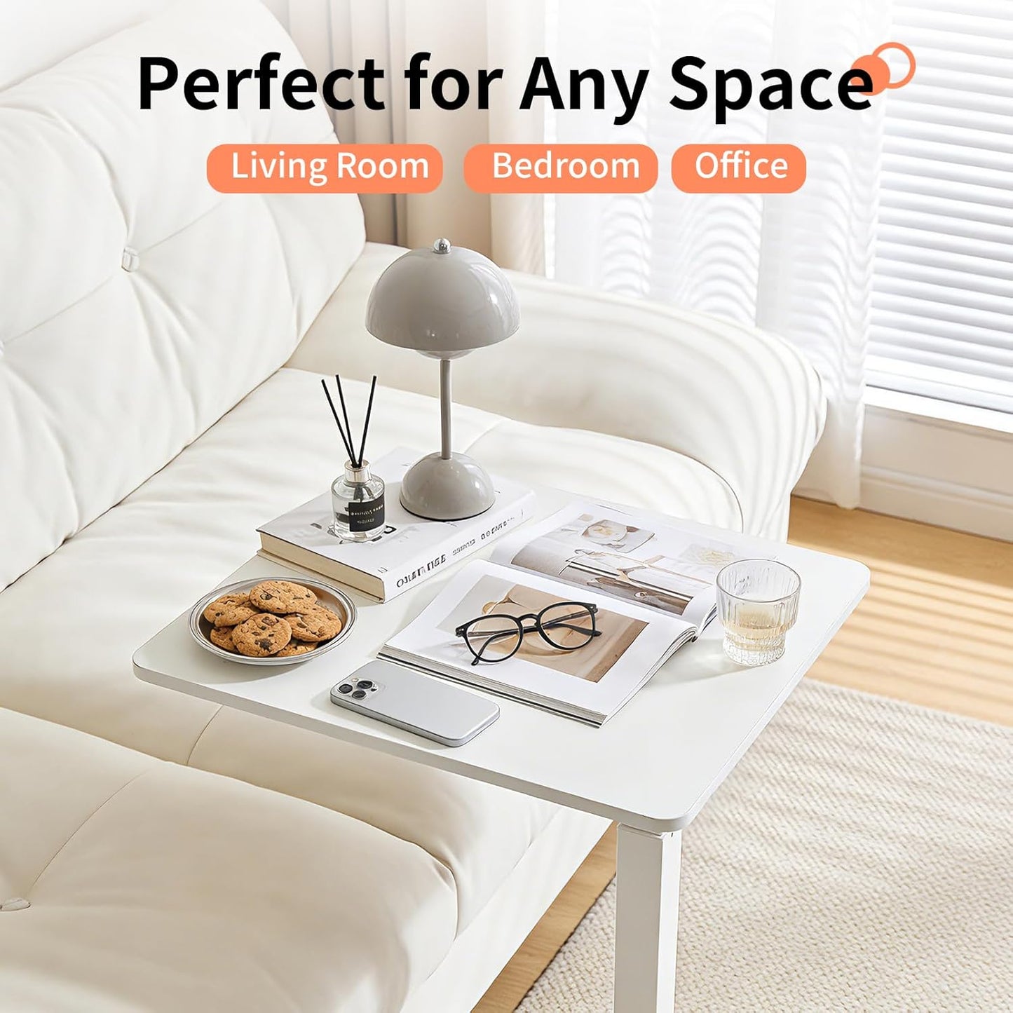 Small Standing Desk, Adjustable Height Sit Stand Desk for Laptop, Compact Standing Desk for Small Spaces, Stable Home Office Desk for Bedroom Bedside Use