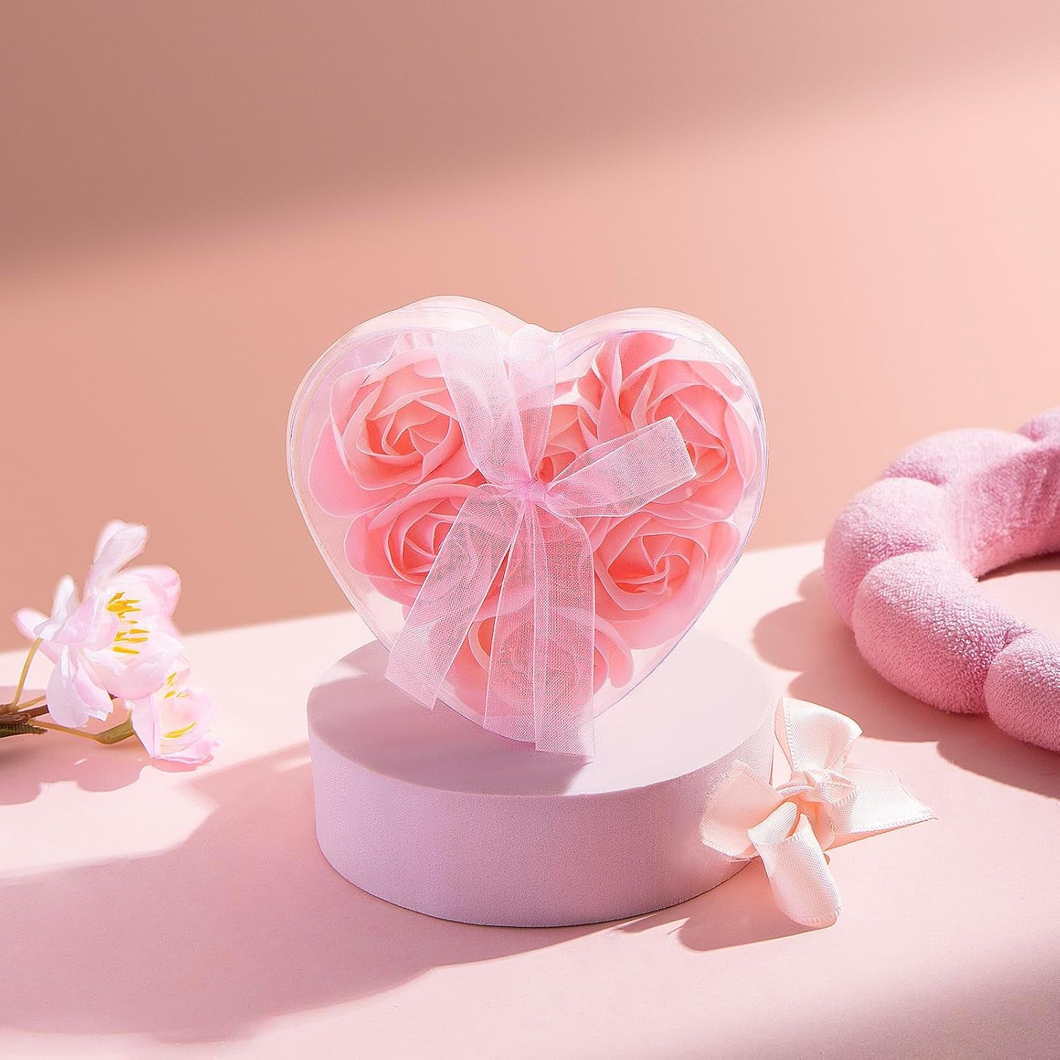 Happy Birthday Gifts: Rose Basket for Women - Friend, Daughter, Sister, Coworker - Bath Spa Gifts Set & Self Care Box