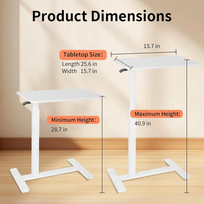 Small Standing Desk, Adjustable Height Sit Stand Desk for Laptop, Compact Standing Desk for Small Spaces, Stable Home Office Desk for Bedroom Bedside Use