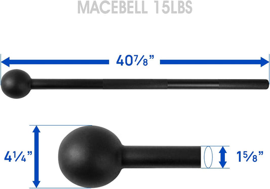 Steel Mace Bell for Strength Training, Support Full Body, Muscles, Shoulder, Grips & Forearms Workouts, Stretching 5, 7, 10, 15, 20, 25, 30 LB for Woman & Man