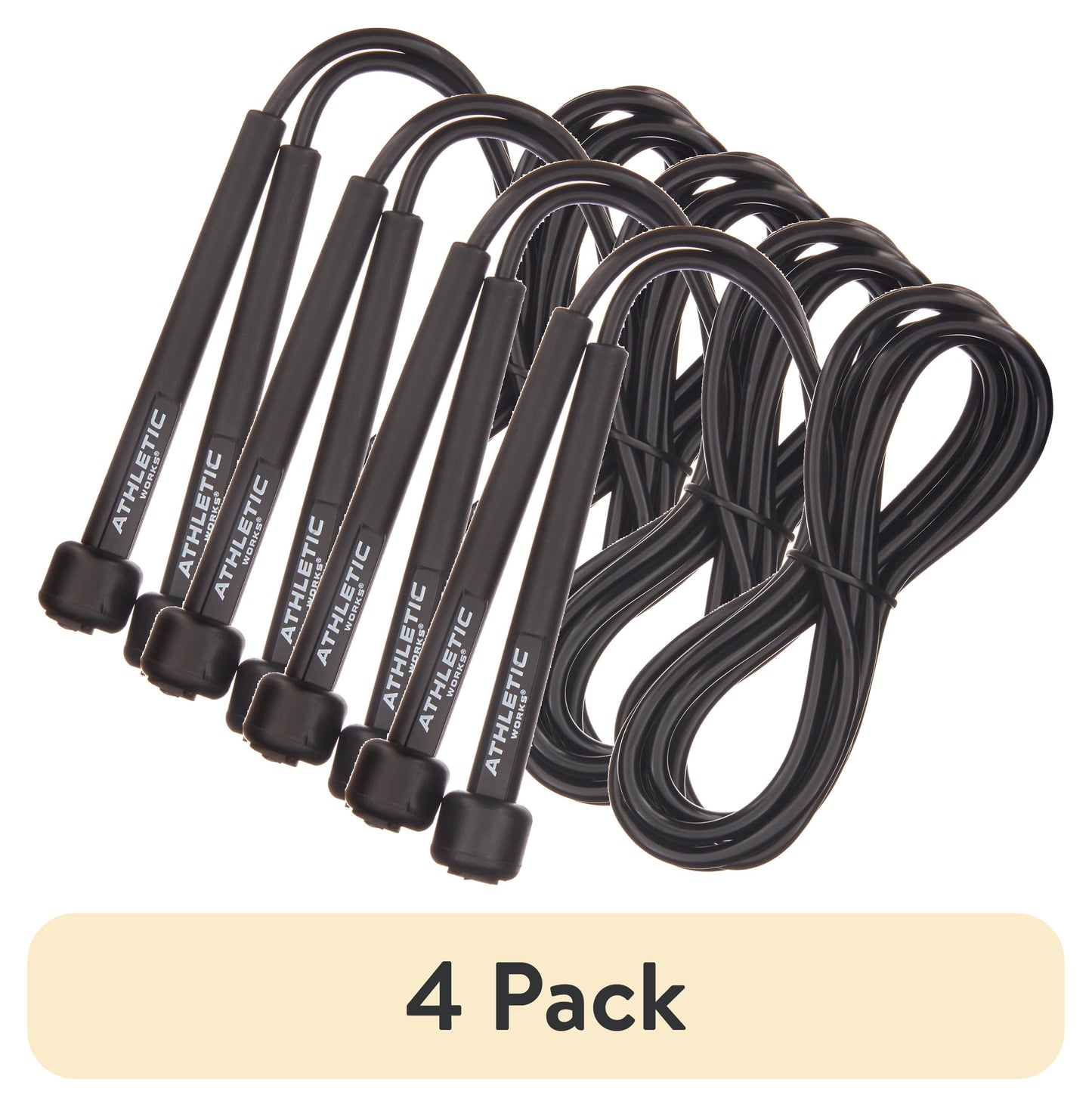 Adjustable Weighted Jump Rope, Adjusts up to 9' Length, Black