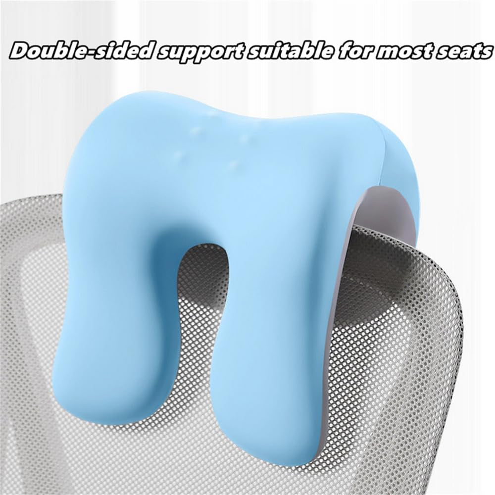 Neck Support for Office Chair,Memory Foam Desk Pillow for Napping,Washable Cover,Fits Most Office Chair (Black)
