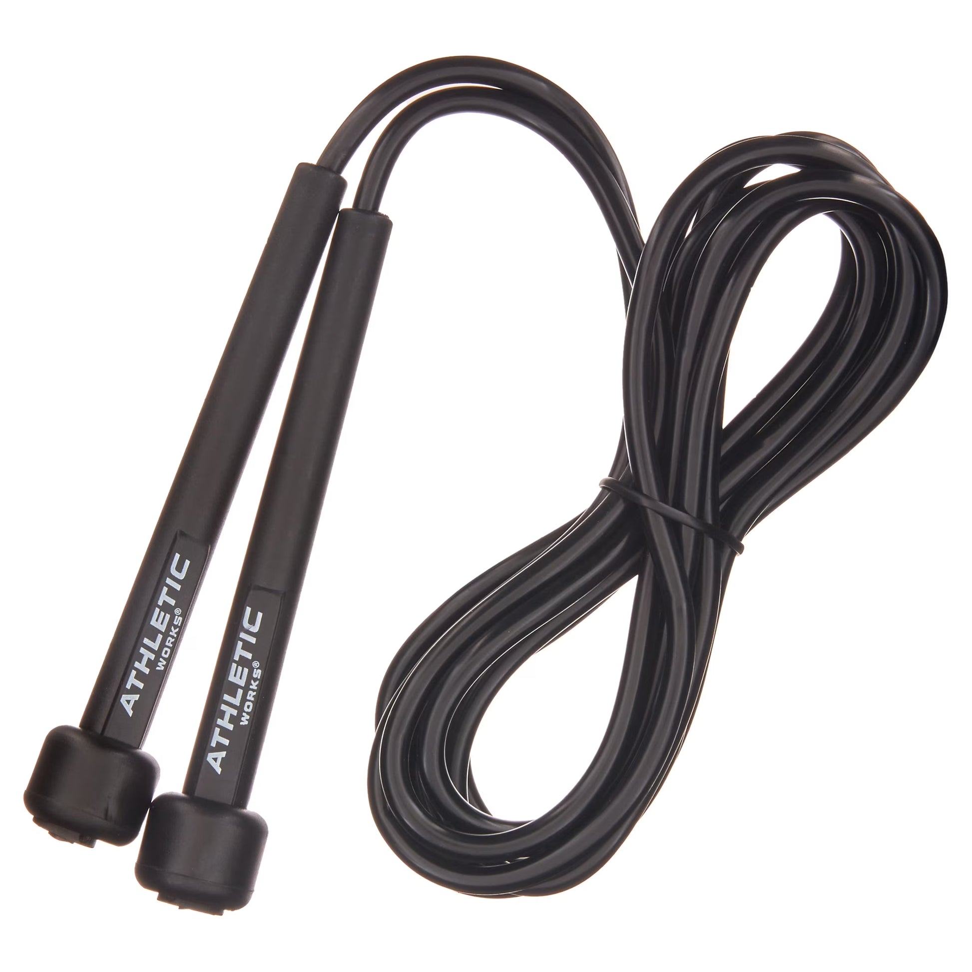 Adjustable Weighted Jump Rope, Adjusts up to 9' Length, Black