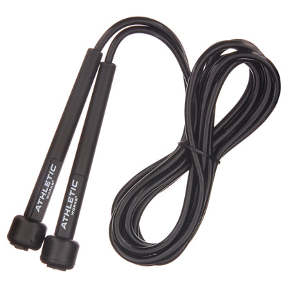 Adjustable Weighted Jump Rope, Adjusts up to 9' Length, Black