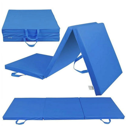 6 Ft. X 2 Ft. X 2 In. Tri-Fold Gymnastic Folding Exercise Aerobics Pink Stretching Yoga Mat