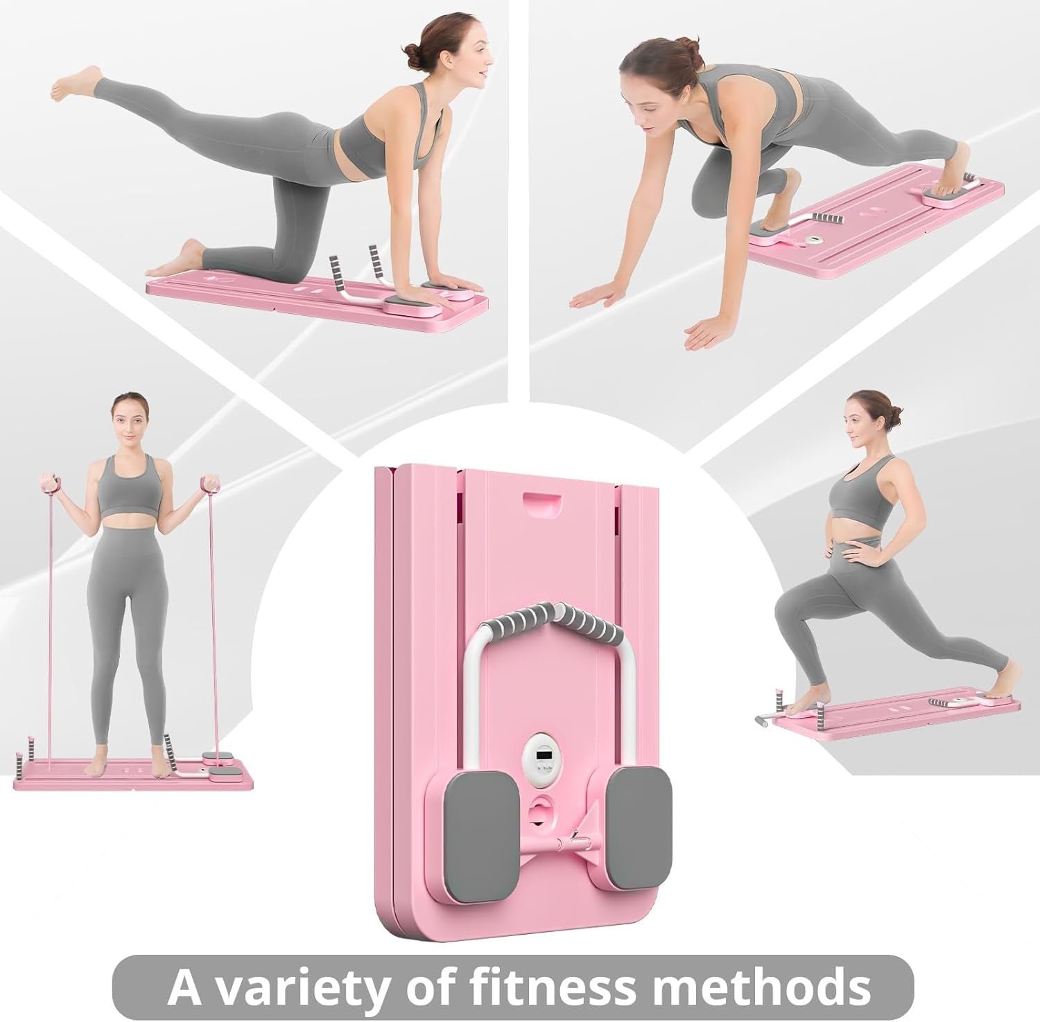 Pilates Board - Pilates Reformer Set, Multi-Purpose Foldable Pilates Reformer Board for Home, 5 in 1 Pilates Sliding Board