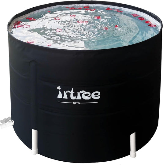 Portable Adult Soaking Bathtub - Folding Cold Plunge Tub Barrel Bath Shower (Dia 29.5" X H 21.6")