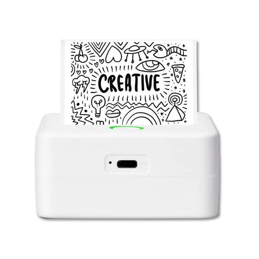 CTP500 Wireless Mini Portable Inkless Thermal Printer & Label Maker + Paper, Android & Ios (White)
