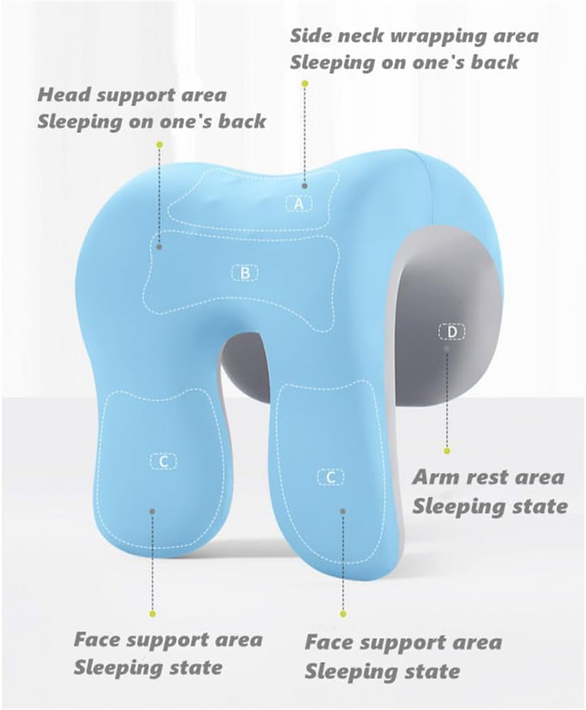 Neck Support for Office Chair,Memory Foam Desk Pillow for Napping,Washable Cover,Fits Most Office Chair (Black)