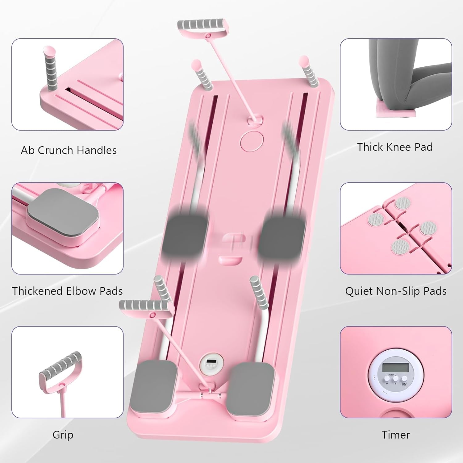 Pilates Board - Pilates Reformer Set, Multi-Purpose Foldable Pilates Reformer Board for Home, 5 in 1 Pilates Sliding Board