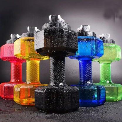 2.2L Dumbbell Shape Water Bottle Portable Weight Water Bottles Sports Fitness Exercise Water Jug for Gym, Yoga, Running, Cycling, and Camping