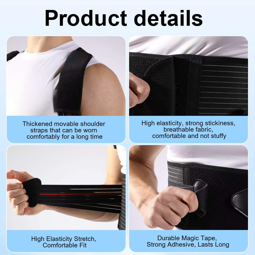 Posture Corrector for Women and Men Adjustable Back Brace Posture Corrector for Back Pain Relief - Scoliosis, Hunchback, Spine Corrector Large(Waistline 33.5In-37.4In)