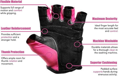 Workout Gloves for Men and Women - Breathable Weight Lifting Gloves for Gym, Exercise, Weightlifting, Cycling, Rowing, Training Leather Palm Padded Thumb Protected against Calluses Blister