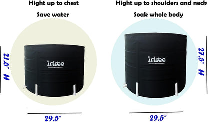Portable Adult Soaking Bathtub - Folding Cold Plunge Tub Barrel Bath Shower (Dia 29.5" X H 21.6")