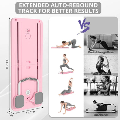 Board - 2024  Reformer Set, Multi-Purpose Foldable  Reformer Board for Home, 5 in 1  Sliding Board (Pink)