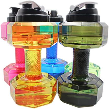 2.2L Dumbbell Shape Water Bottle Portable Weight Water Bottles Sports Fitness Exercise Water Jug for Gym, Yoga, Running, Cycling, and Camping